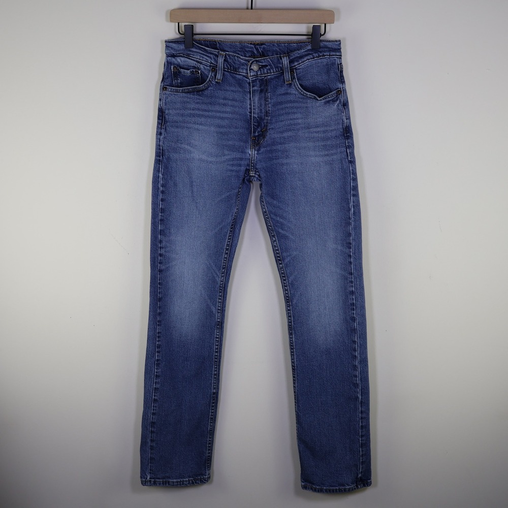 Levis 513 Slim Straight‎ Jeans 30x32 Casual Stretch Medium Wash Blue Cotton